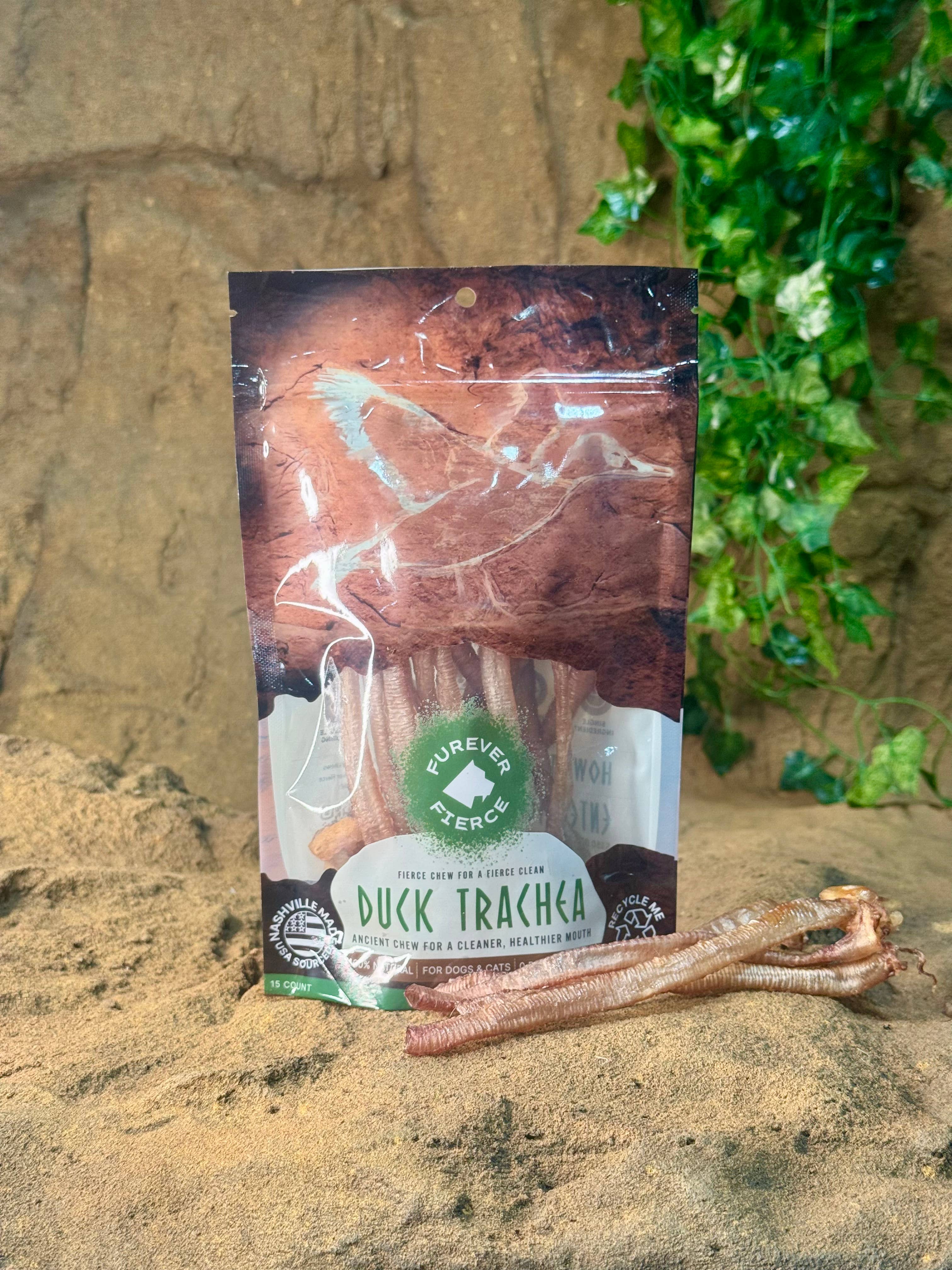 Duck Trachea Bag of 15 Furever Fierce - Natural Single Ingredient