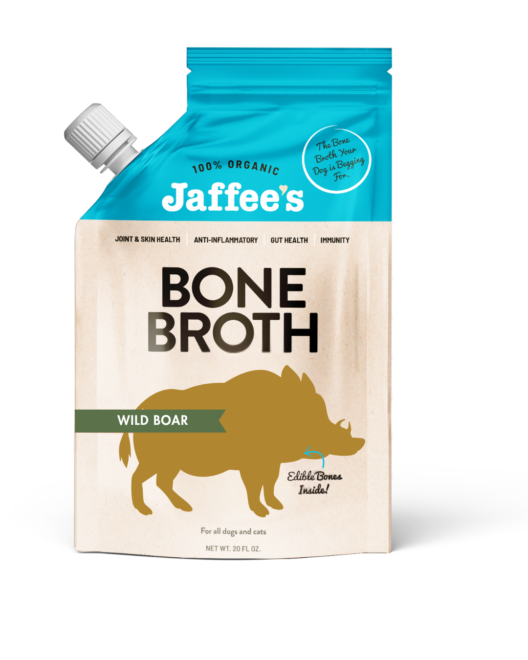 WILD BOAR Bone Broth - 20 oz Pouch