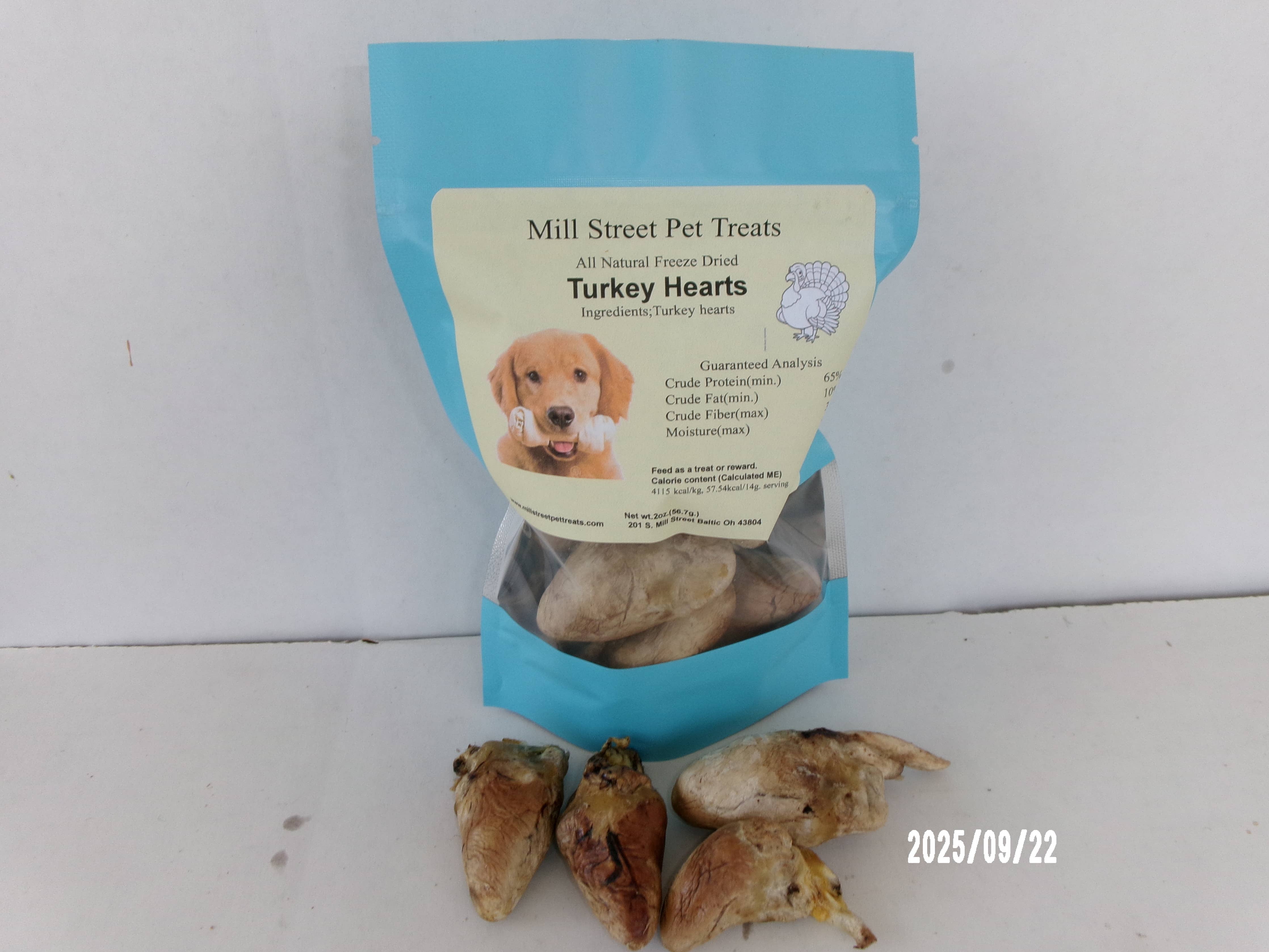Turkey Hearts Whole Freeze Dried/2oz.