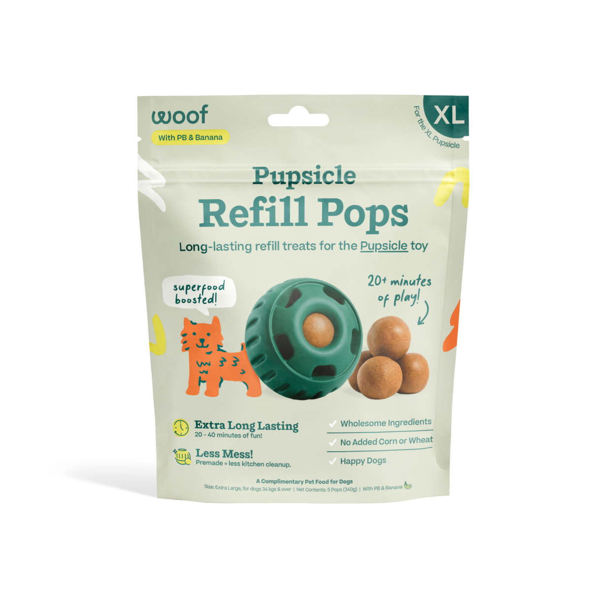 Peanut Butter & Banana Pops Refill for Pupsicle