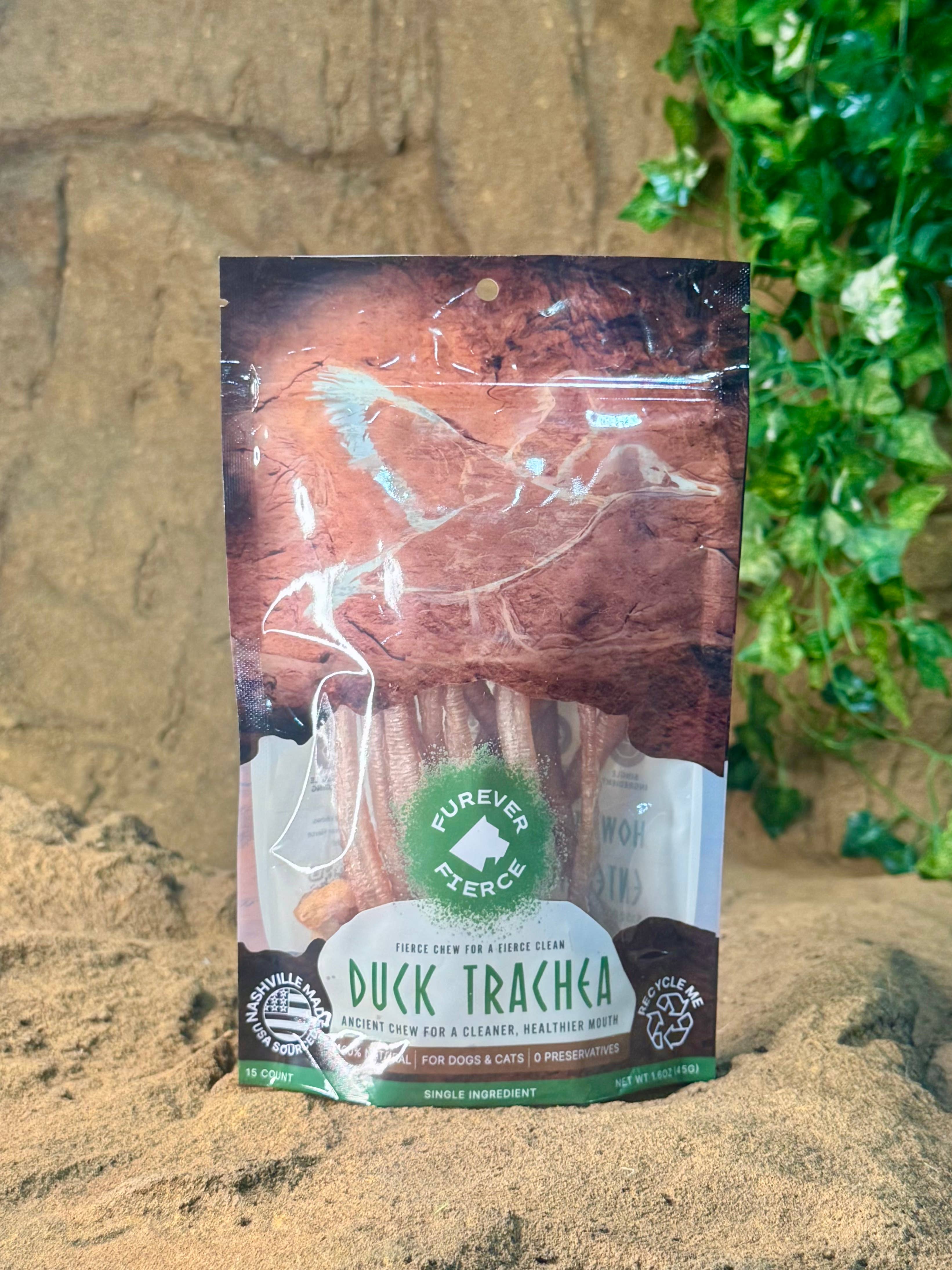 Duck Trachea Bag of 15 Furever Fierce - Natural Single Ingredient