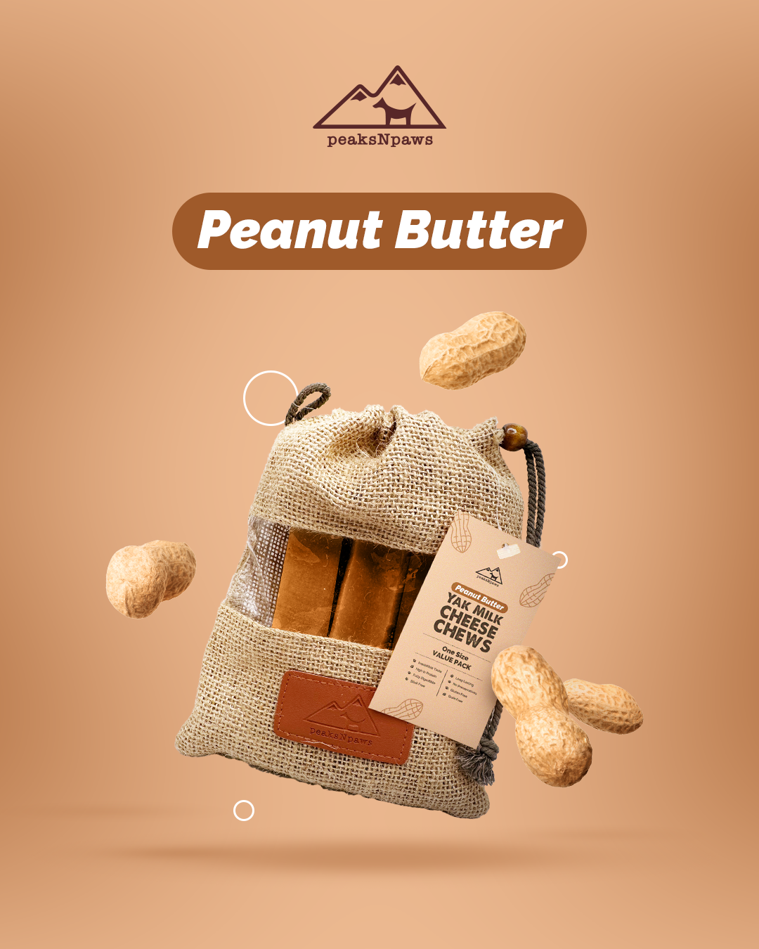 Small Size Peanut Butter Yak Milk Chew Single