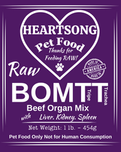 Load image into Gallery viewer, Heartsong Beef Organ Mix Deluxe, Ground with tripe &amp; trachea
