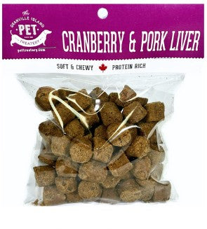 Soft & Chewy Cranberry & Pork Liver Treat For Dogs & Cats 175g by GRANVILLE ISLAND Soft & Chewy Grain Free Reward TREATS