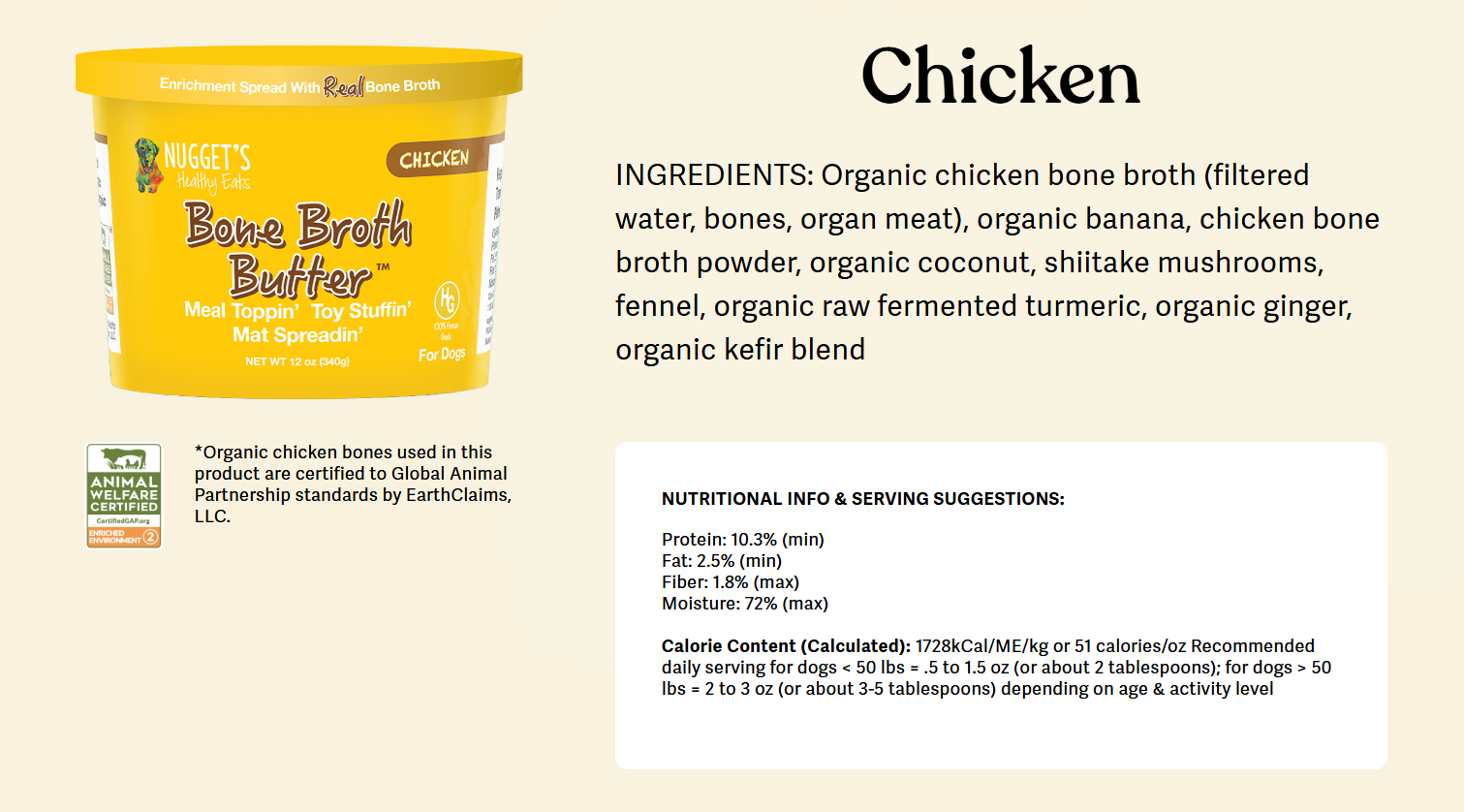 Bone Broth BUTTER by Nuggets Chicken Turkey or Beef