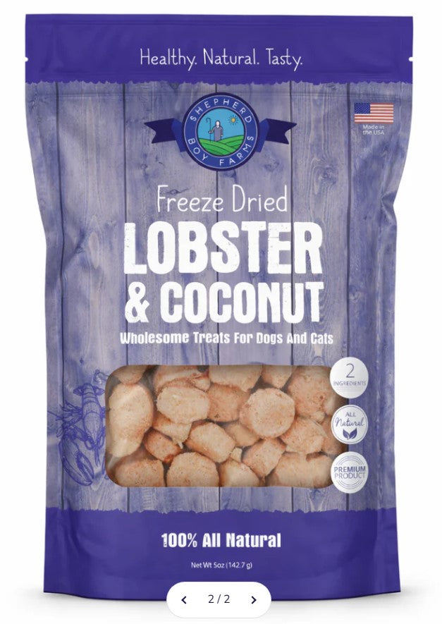 Lobster & Coconut - Freeze-Dried - by Shepherd Boy Farm - for dogs and cats