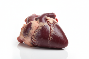 Raw goat heart whole