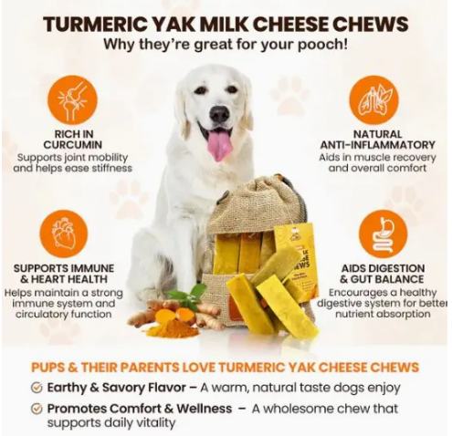 Yak Cheese Chew Turmeric Himalayan Yak Cheese PET CANDY **Treat**