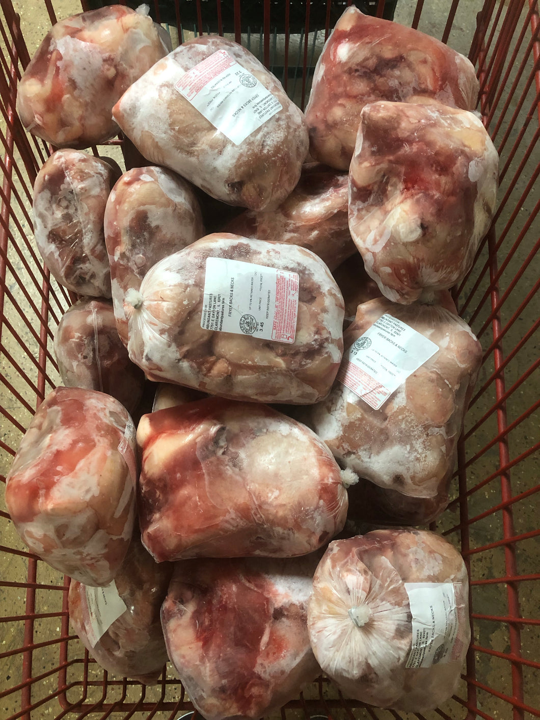 Chicken Backs w/neck - meat left on the bone! Whole & Ground