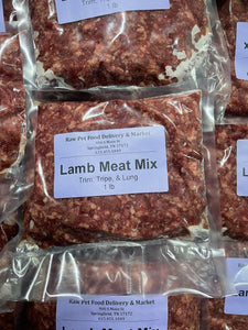 LAMB Meat Mix, Lamb Meat, Lung, Tripe & Trachea Ground