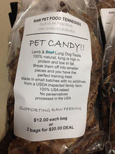Load image into Gallery viewer, Lamb Lung **PET CANDY** Dehydrated Treat
